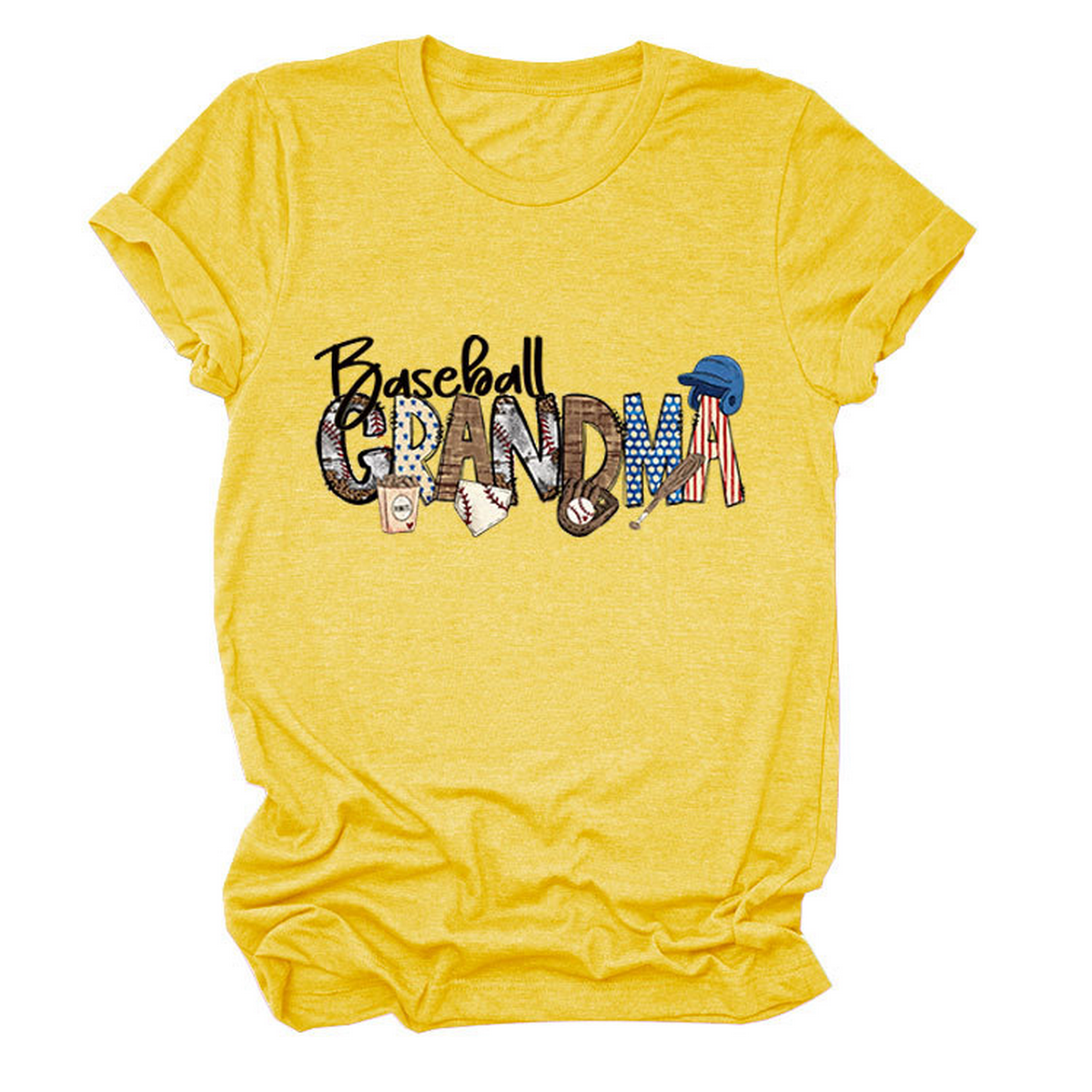 CASUAL CREW NECK TEE BASEBALL GRANDMA SHIRT_CWTTSL0496