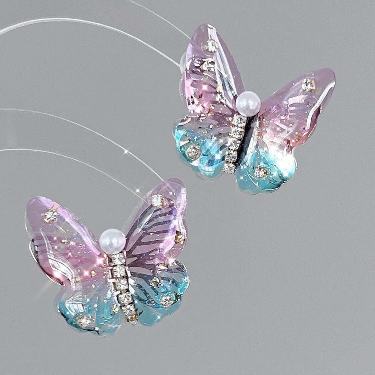 COLORFUL OIL PAINTING PEARL BUTTERFLY EARRINGS_CWAJE2043