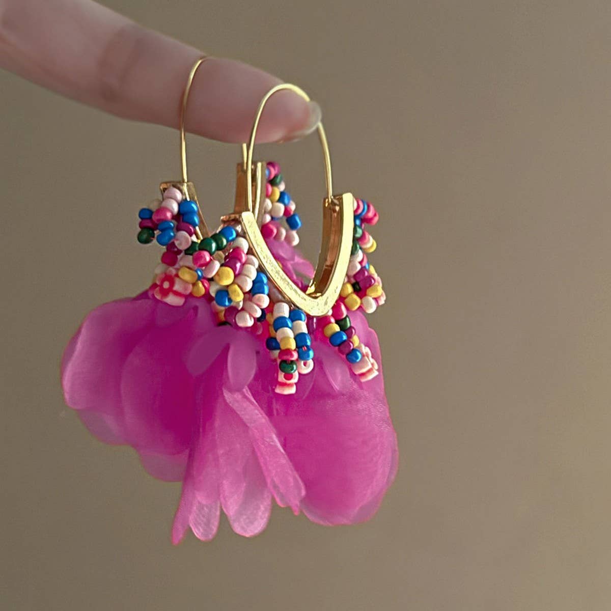 FLOWER TASSEL EARRINGS PERSONALITY EARRINGS_CWAJE2361