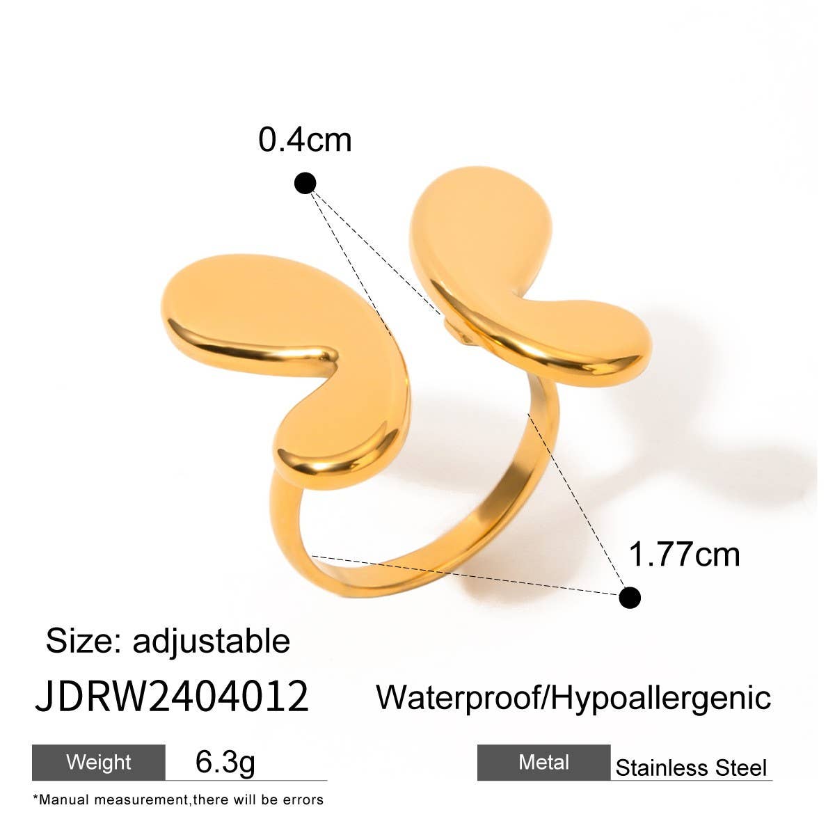 EUROPEAN AND AMERICAN SMOOTH BUTTERFLY OPEN RING_CWAJE1878