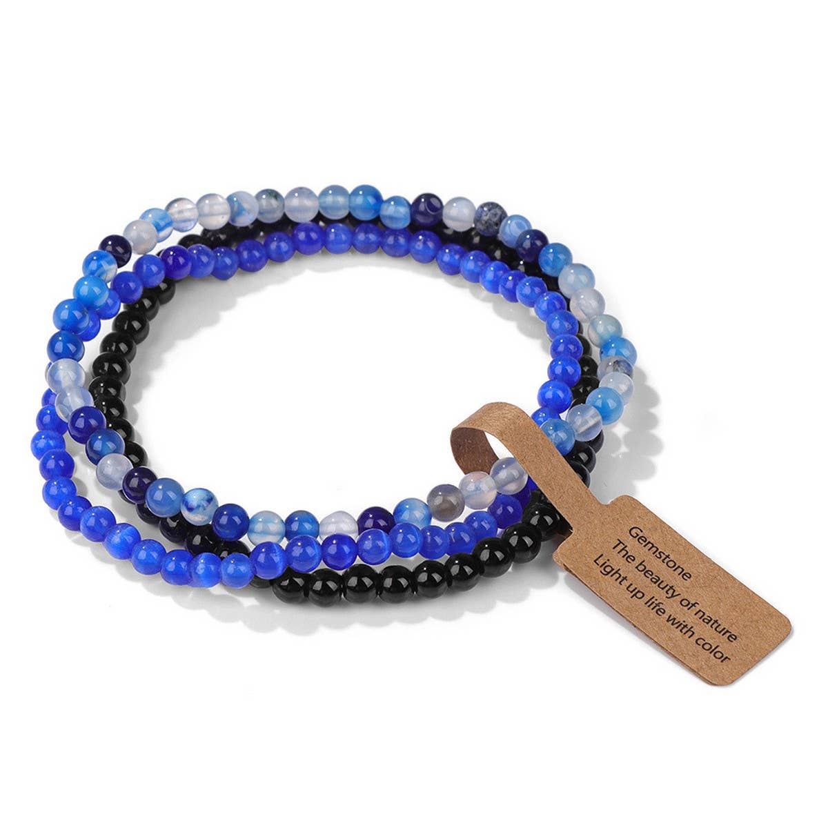 Cwaje4295_Natural Stone Beads Vintage Bracelet