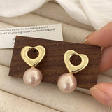Valentines Day Fashion Retro Heart Pearl Earrings