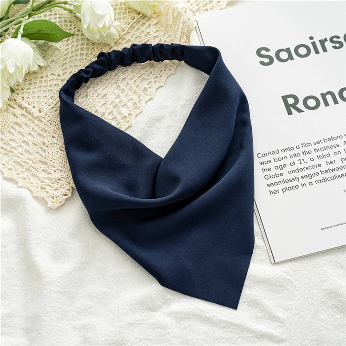 SOLID COLOR CHIFFON TRIANGLE SCARF HAIRACCESSORIES_CWAHA4154