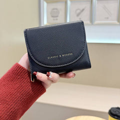 New Solid Color 3-Fold Wallet With Flip Cover_Cwab06253