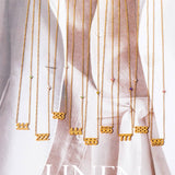 STAINLESS STEEL NUMBER RHINESTONE NECKLACE_CWMM5654