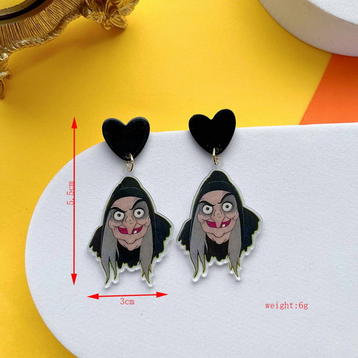 FUNNY HORROR SKULL GHOST EARRINGS_CWAJE2424