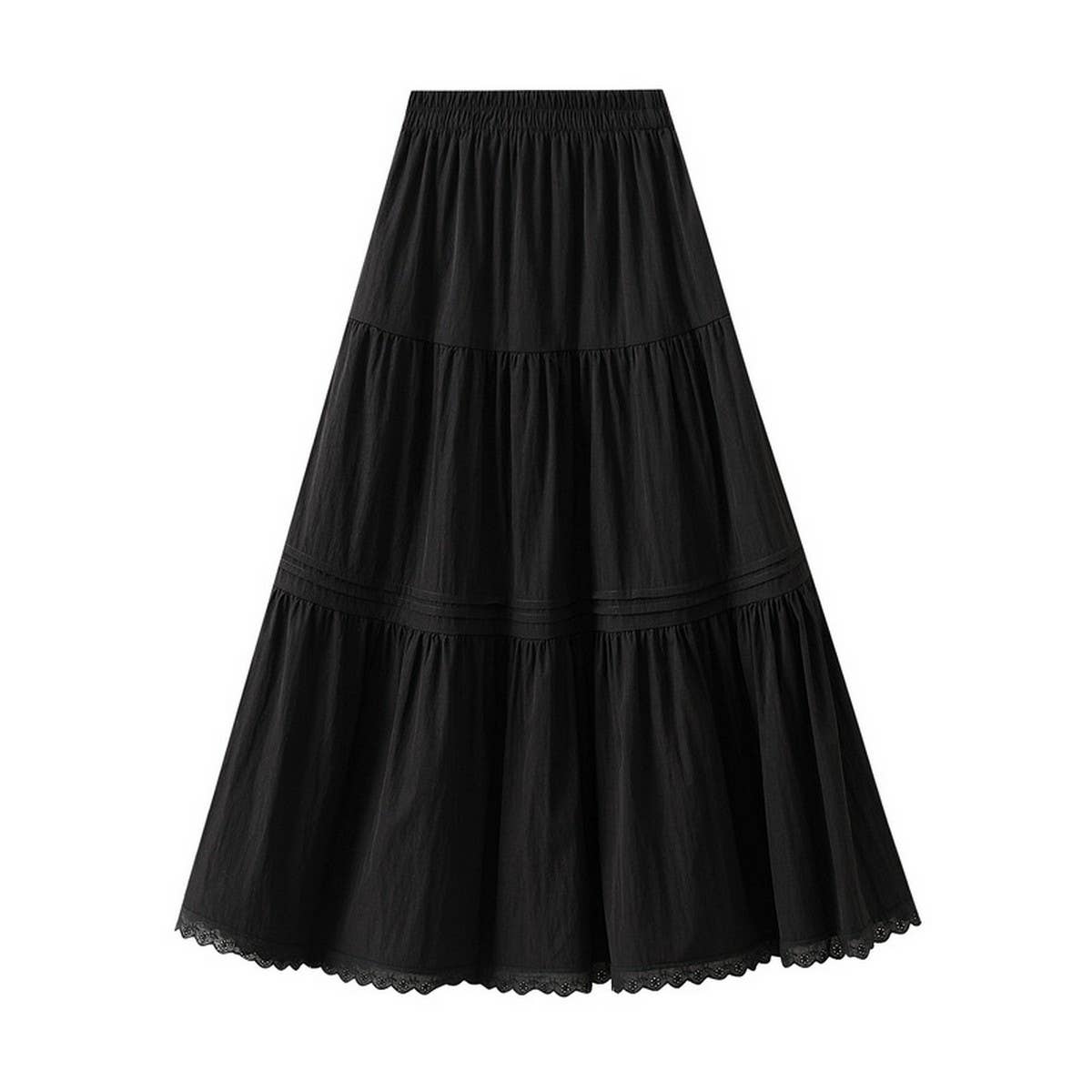 SWEET MIDI SKIRT WITH LACE TRIM_CWBMS0292