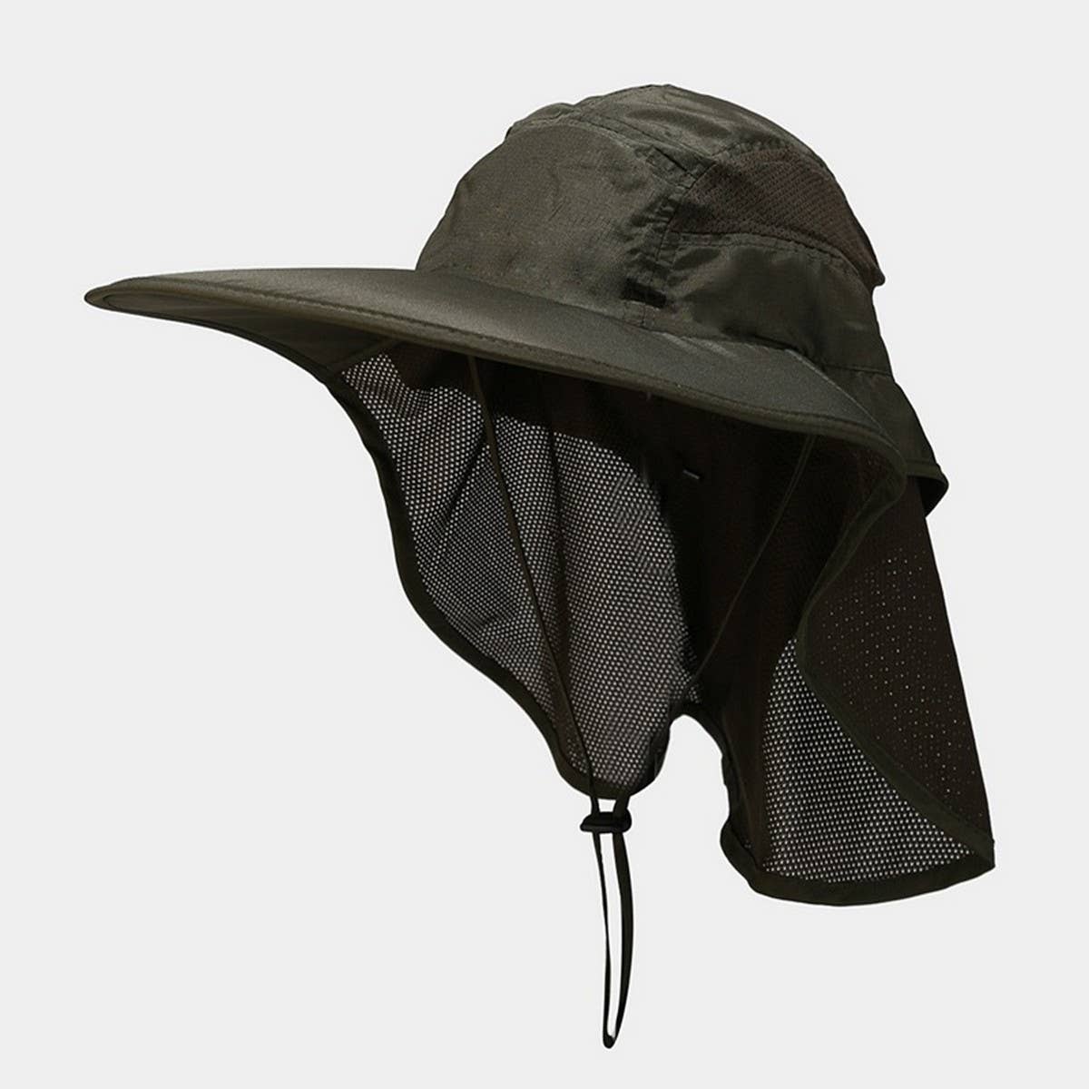 Wide Brim Uv Protection Hat With Mesh Neck Cover_Cwah3832