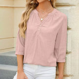 V Neck Button Up T Shirt_Cwtsts0283