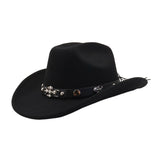 Western Ethnic Wool Cowboy Fedora Hat For Couples_Cwah04385