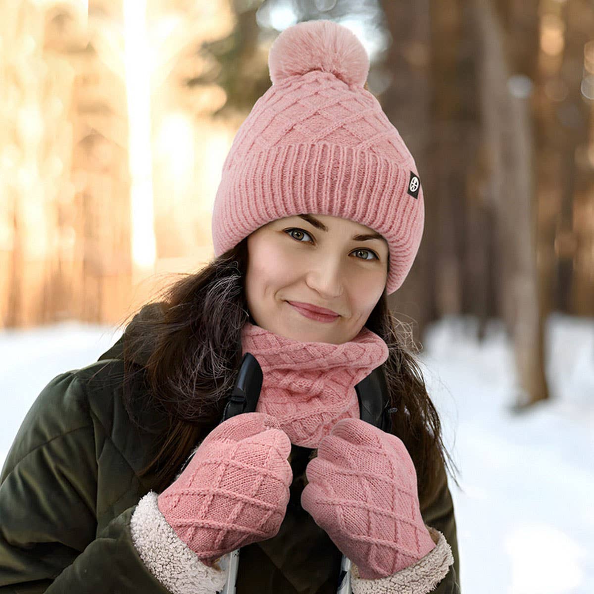 OUTDOOR WARM WOOL BALL KNITTED THREE PIECE SUIT_CWMM2797