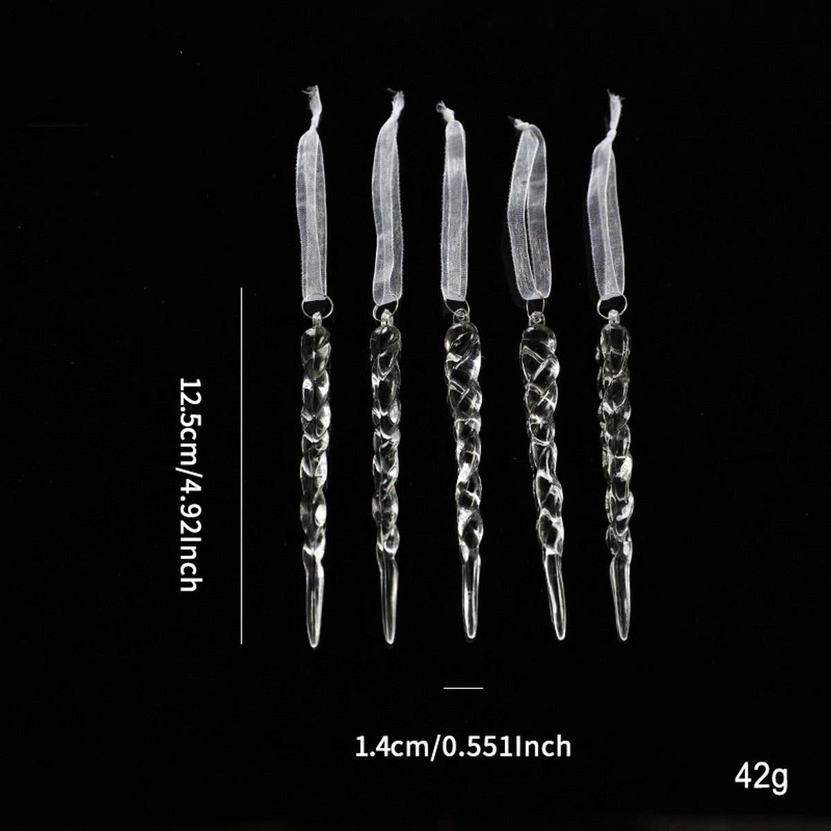 CLEAR ACRYLIC SNOWFLAKE CRYSTAL ICICLE SET DECOR_CWMM9682