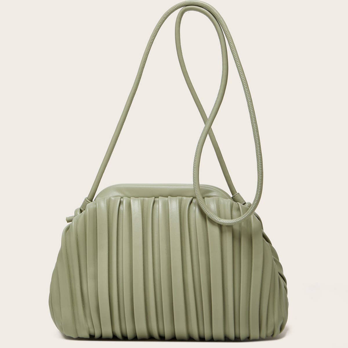 SIMPLE PLEATED SHOULDER CLOUD BAG_CWAB2646