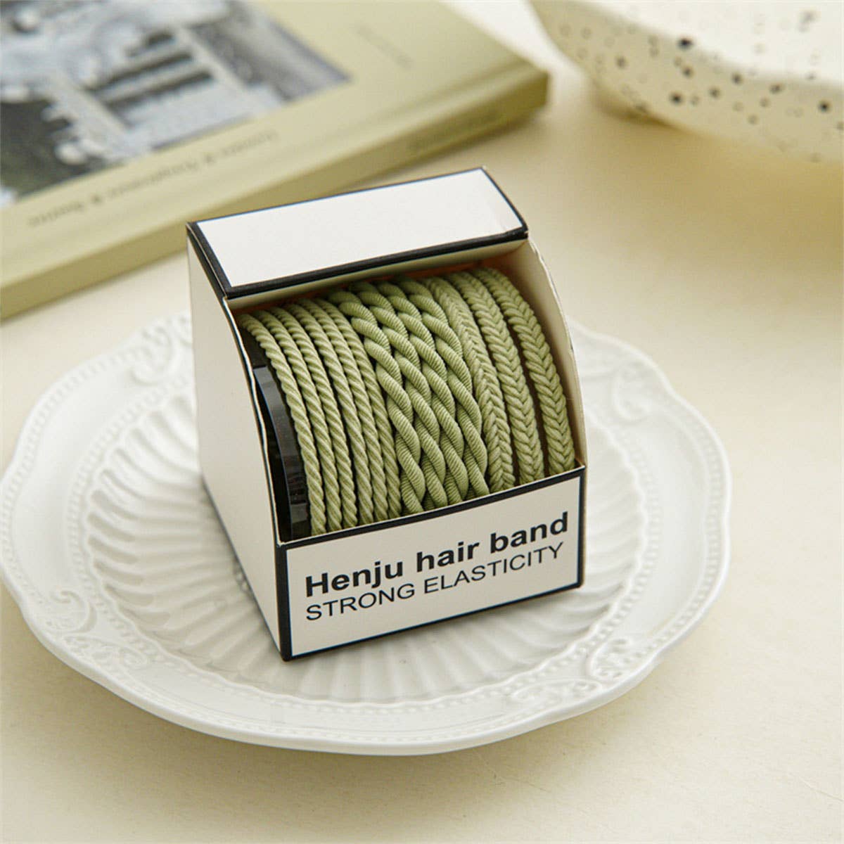 10PCS BRAIDED CORD SUPER STRETCHY ELASTIC HAIR TIE_CWAHA0331