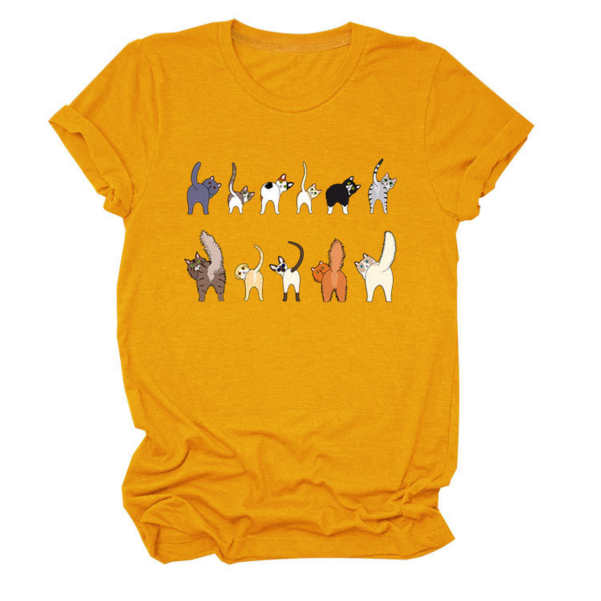 CUTE CAT GRAPHIC TEE 11 CATS TURN AROUND_CWTTS1495