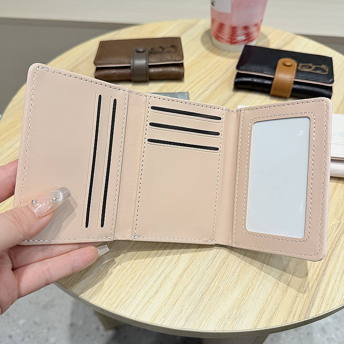 Cute Cat Embossed Mini Trifold Wallet With Snap_Cwab06228