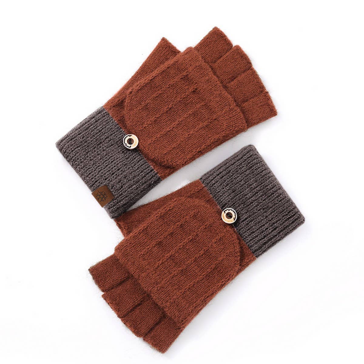 Winter Women'S Half Finger Flap Knit Gloves_Cwag0384