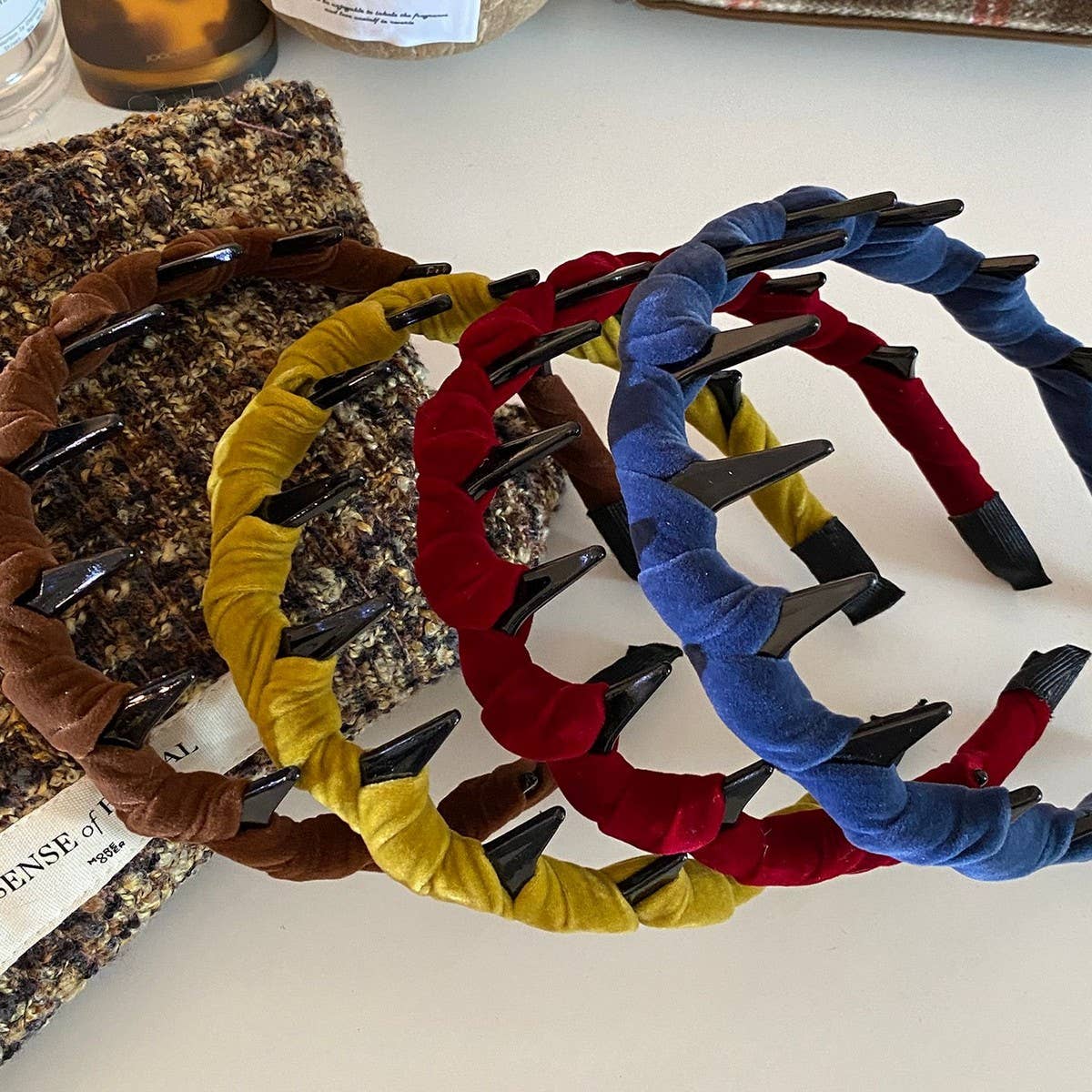 Velvet Non Slip Headband High Top Hair Hoop_Cwaha07863