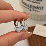 Valentines Day High-End Zircon Heart Earrings