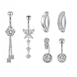 BUTTERFLY CZ BELLY BUTTON RING BODY PIERCING_CWMM9178