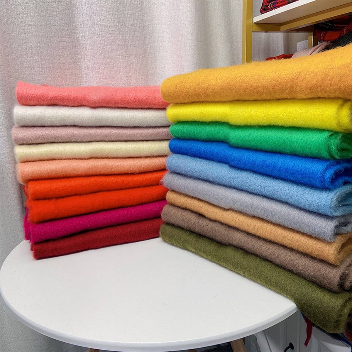 CLASSIC SOLID FRINGE SCARF THICK WARM_CWASC2340