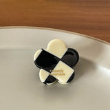 INK BROWN FLORAL MINI HAIR CLAW RETRO BANG CLIP_CWAHA3951