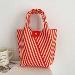 Women Knitted Striped Shoulder Handbag_Cwab1522