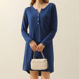 Solid V Neck Dress_Cwdmd784