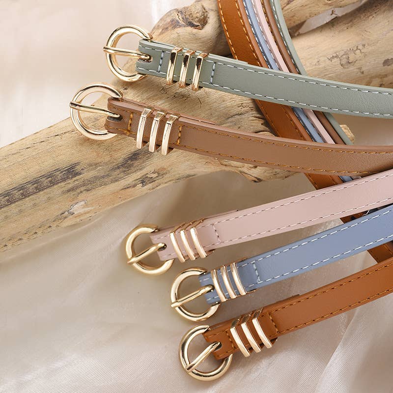 Vintage Leather Skinny Womens Belt