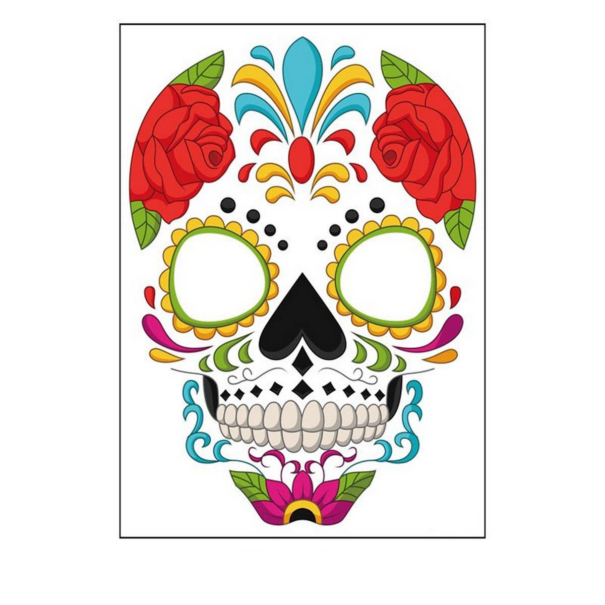 DAY OF THE DEAD FACE TATTOOS WATERPROOF MAKEUP_CWMM8386