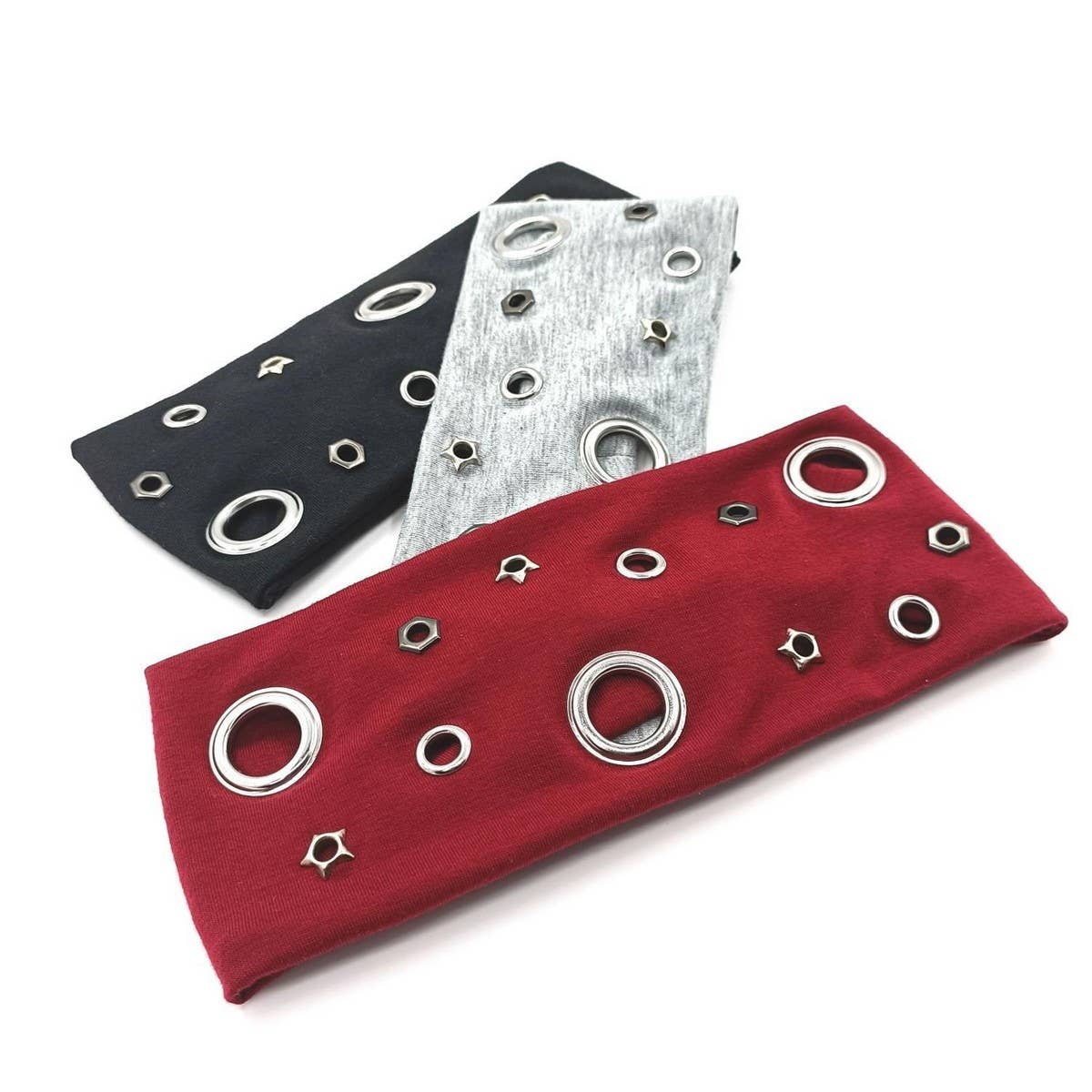 ELASTIC PUNK HEADBAND WITH MIXED METAL STUDS_CWAHA6309