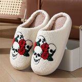 HALLOWEEN CARTOON SKULL PATTERN COTTON SLIPPERS_CWSHS0850