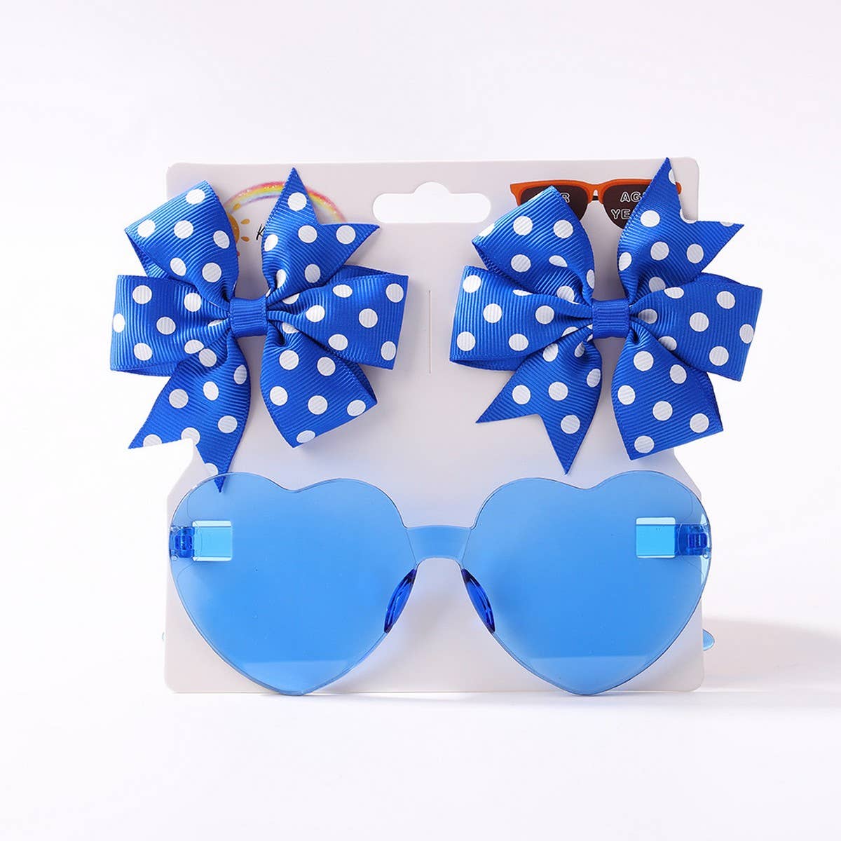 KIDS POLKA DOT GROSGRAIN BOW HAIR CLIP SUNGLASSES_CWAHA6708