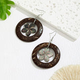 SIMPLE AND FASHIONABLE HOLLOW BLACK SHELL EARRINGS_CWMM4256