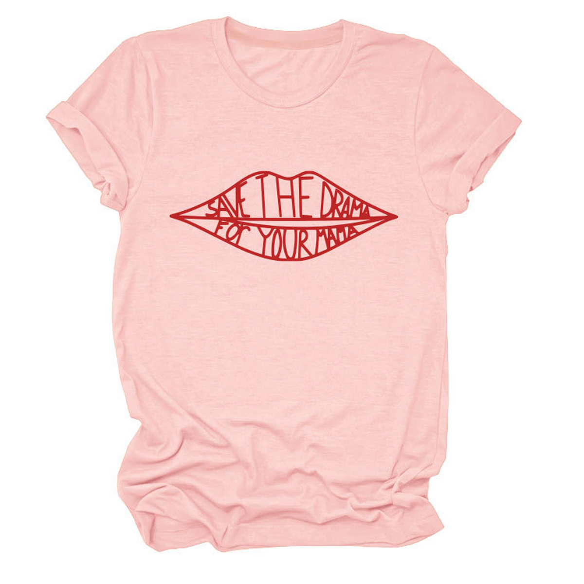 Womens Fashion Slogan Tee Crew Neck Short Sl Ve_Cwttsl0482