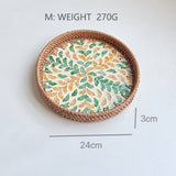 RATTAN COLORFUL SHELL CREATIVE HANDMADE FRUIT PLATE_CWMM4482