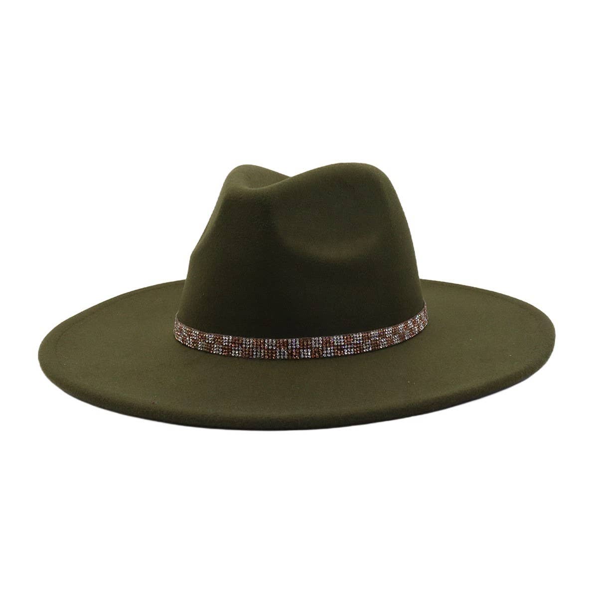 ETHNIC STYLE WOOL BLEND FEDORA HAT MEN WOMEN_CWAH04379