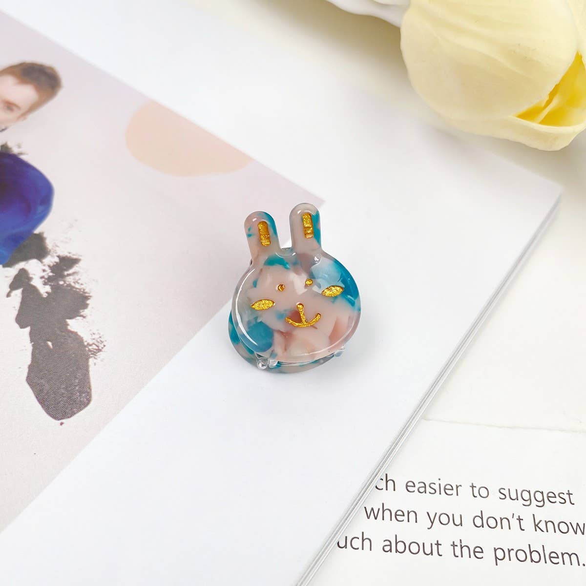 MINI BUNNY HAIR CLAW CUTE ACETATE BANGS CLIP_CWAHA0731