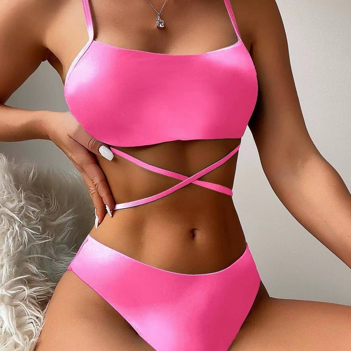 Tie-Dye Bikini Set 3 Piece With Mesh Skirt_Cwmw0143