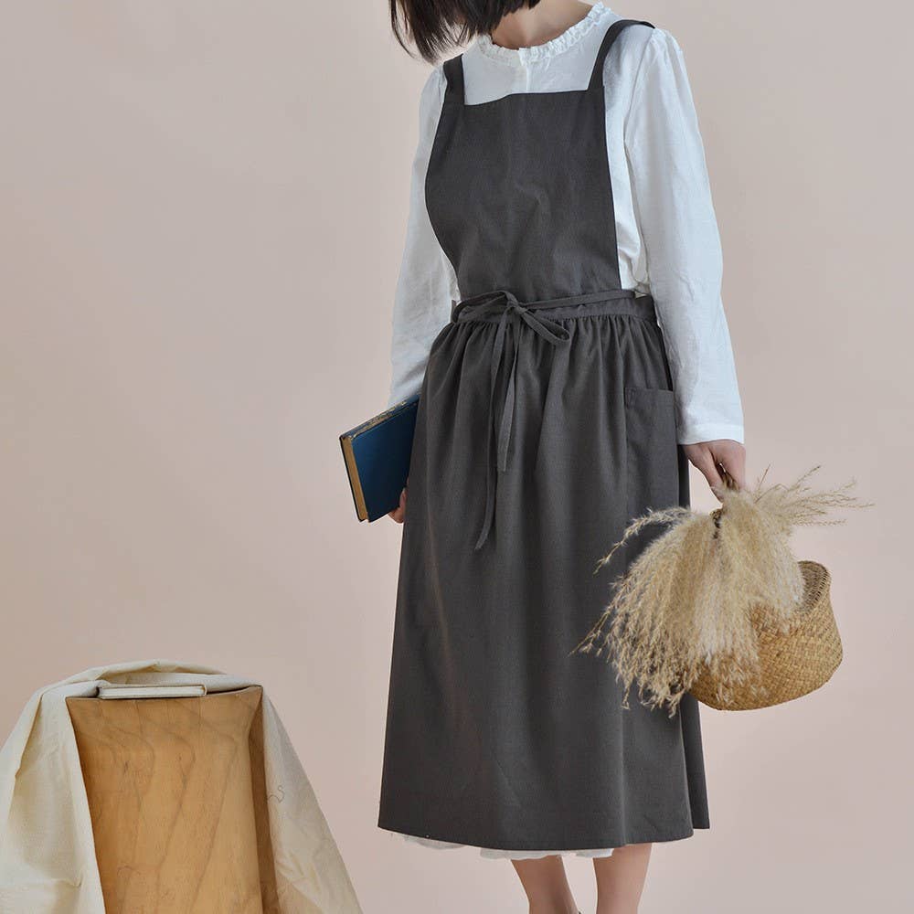 Waterproof Cotton Linen Apron Aprons With Pocket_Cwmm3287