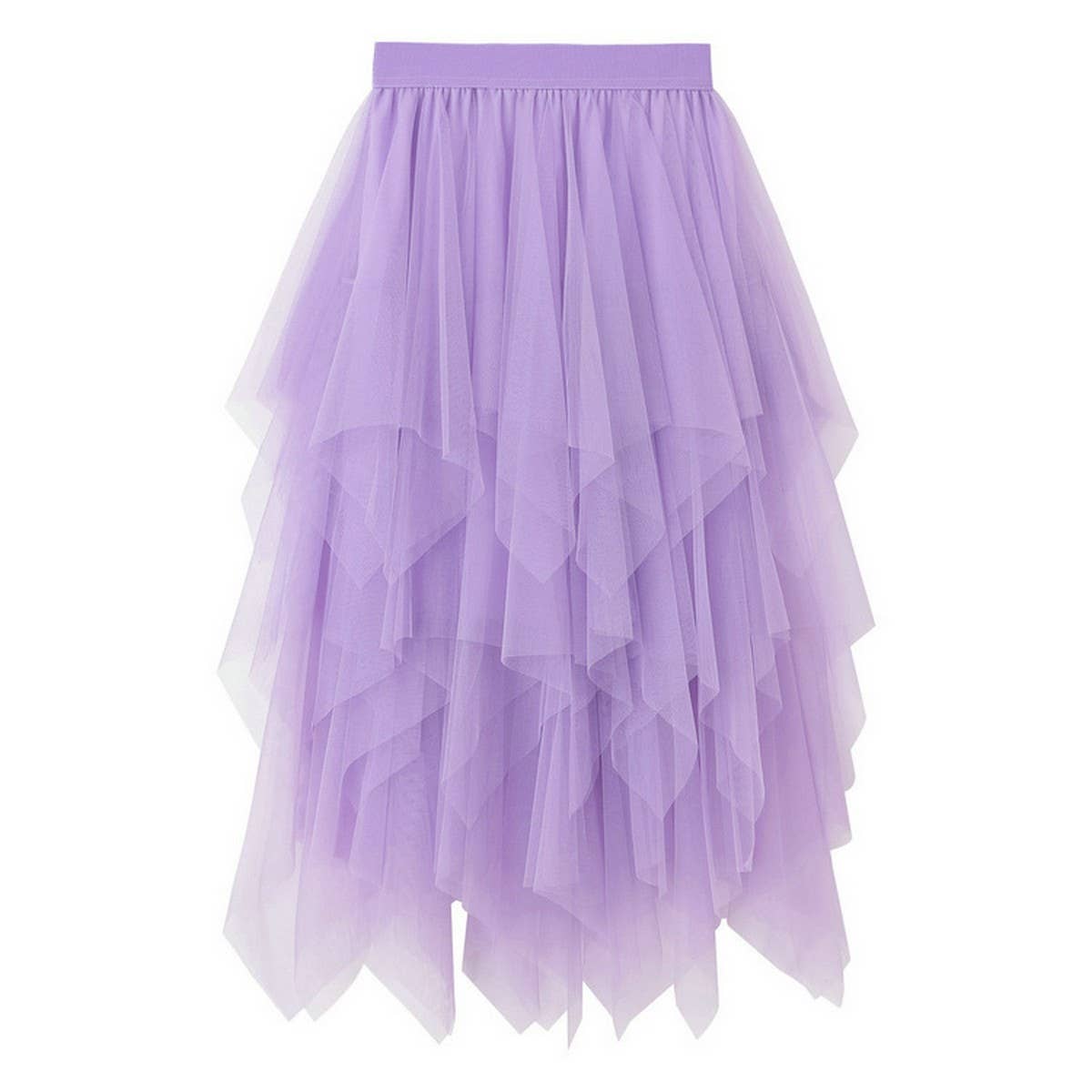 10 COLORS ELASTIC WAIST TIERED TULLE MESH SKIRT_CWBLS0396