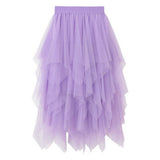 10 COLORS ELASTIC WAIST TIERED TULLE MESH SKIRT_CWBLS0396
