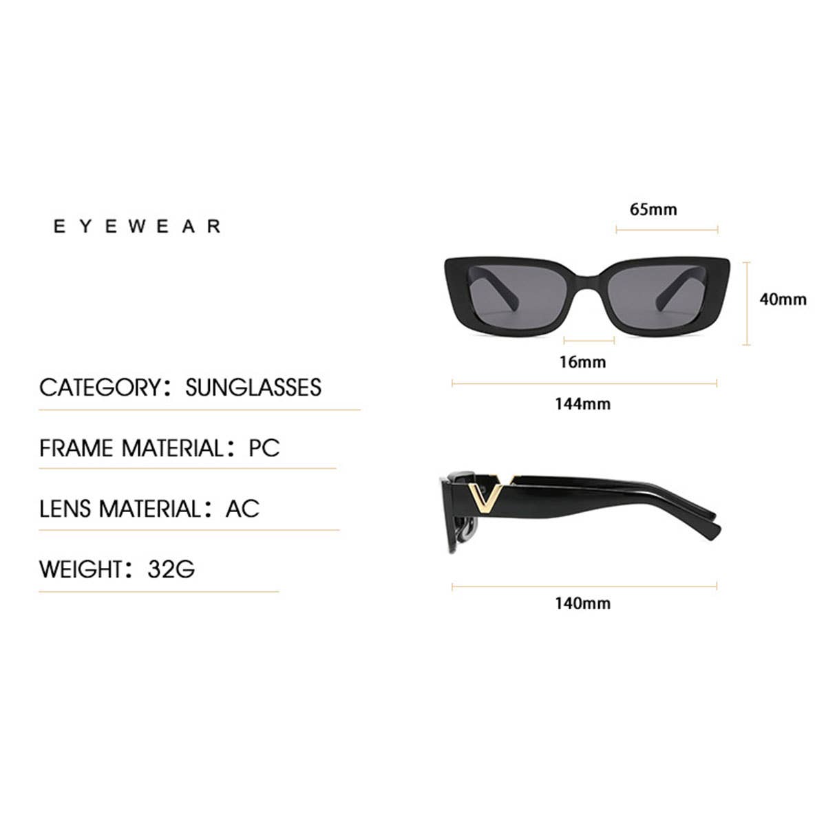 Wide Frame Cat Eye Fashion Sunglasses_Cwasg0095
