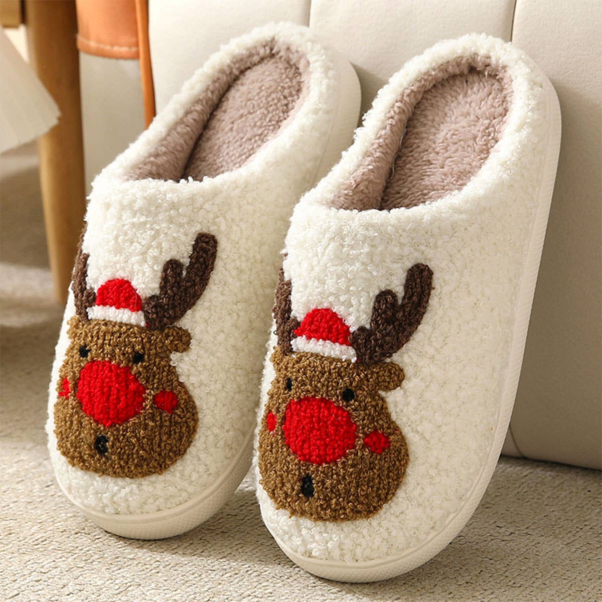 CHRISTMAS ELK NON SLIP COTTON SLIPPERS_CWSHS0275
