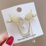 SWEET HEART TASSEL SPRING CLIP PEARL HAIRPIN_CWAHA4694