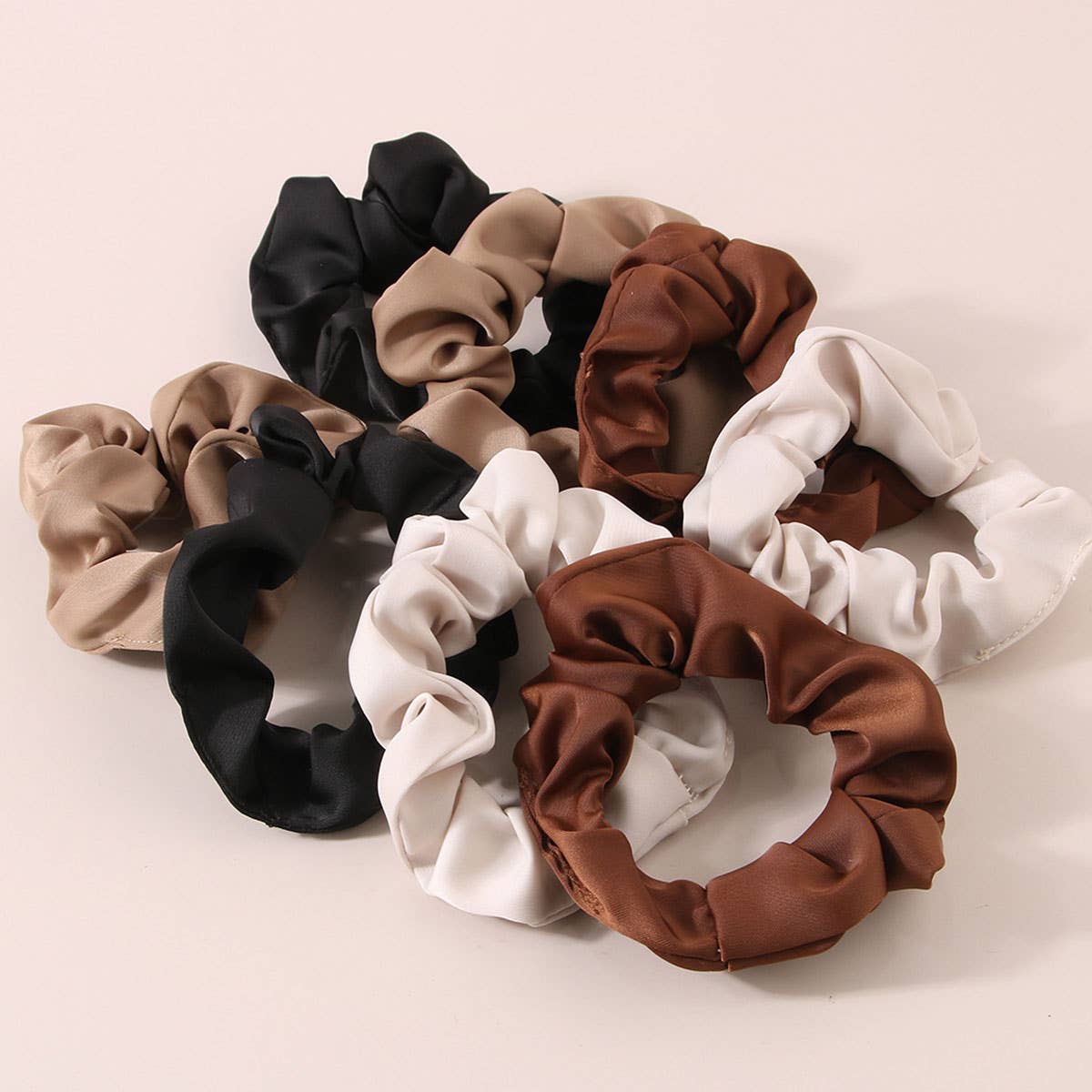8PCS BOX SATIN SCRUNCHIES FOR FALL HAIR ACCESSORIE_CWAHA0405