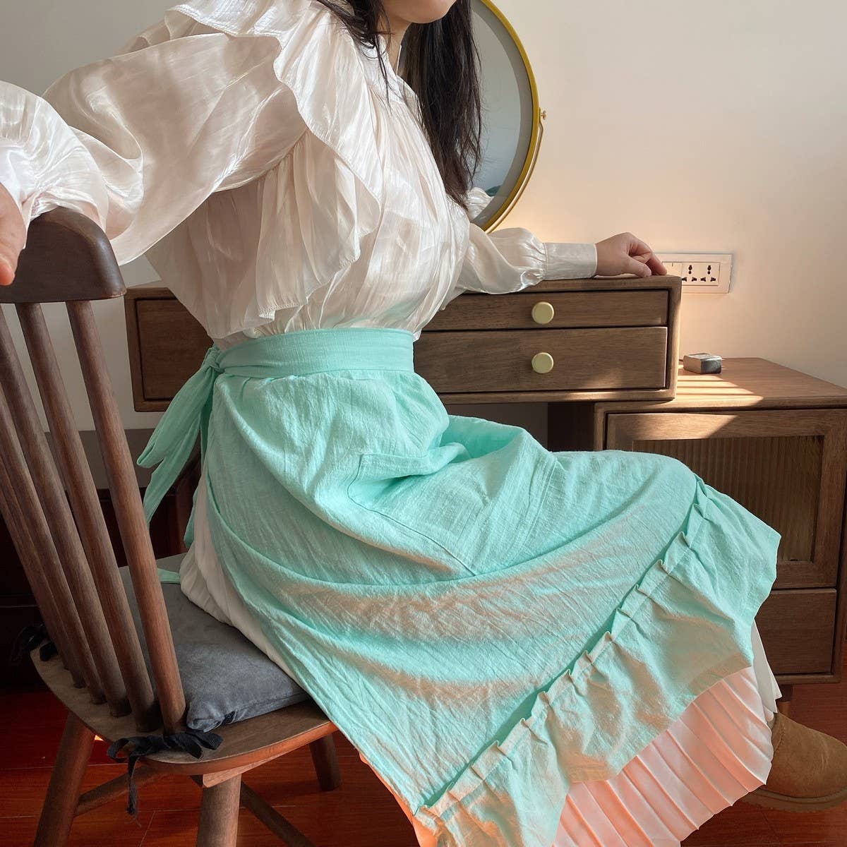 SOLID COLOR BAMBOO JOINT PURE COTTON CUTE APRON_CWMM5803