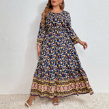 ELEGANT COTTON LINEN FLORAL DRESS FOR WOM_CWDSD8488