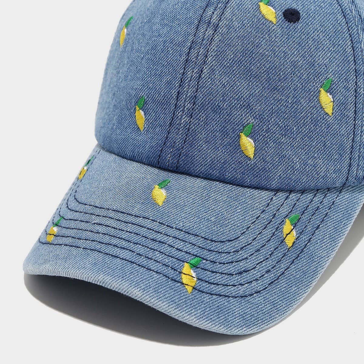 Denim Mango Embroidered Baseball Cap Unisex_Cwah04664