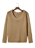 Solid Color Knit Loose Elongated Sleeve Turtleneck Sweater